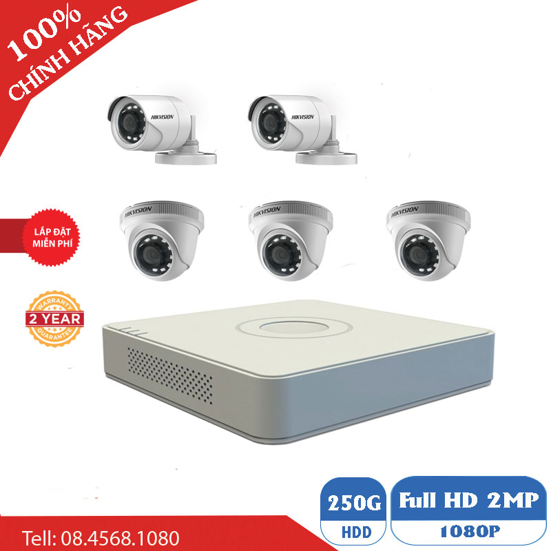 Lắp Đặt Trọn Bộ 5 Mắt Camera 1M Hikvision BEN-5010HK Giá Rẻ