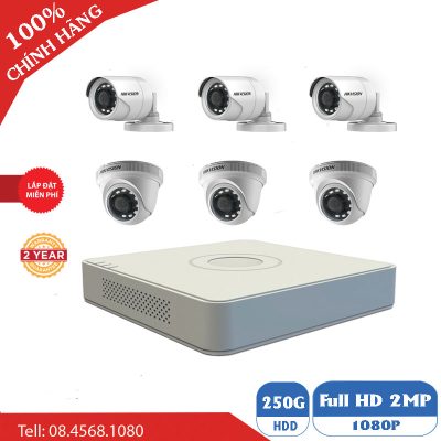 Lắp Đặt Trọn Bộ 6 Mắt Camera Hikvision 1M BEN-6010HK