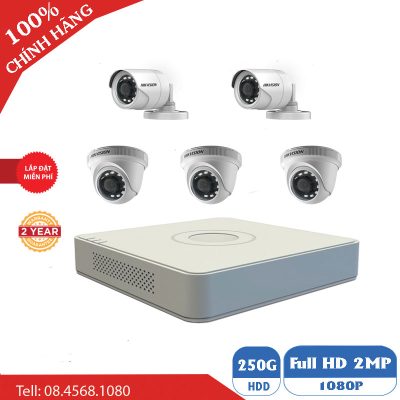 Camera Quan Sát Bộ 5 Mắt Camera 2M Hikvision BEN-5020HK