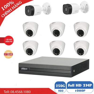 Lắp Đặt Trọn Bộ 8 Mắt Camera Dahua 2.0 BEN-8020DH