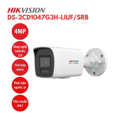 Camera 4Mp IP AI Hikvision DS-2CD1047G3H-LIUF/SRB có màu ban đêm đàm thoại 2 chiều