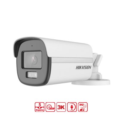 Camera HDTVI có màu ban đêm 5MP HIKVISION DS-2CE12KF0T-FS nhìn đêm 40m có míc