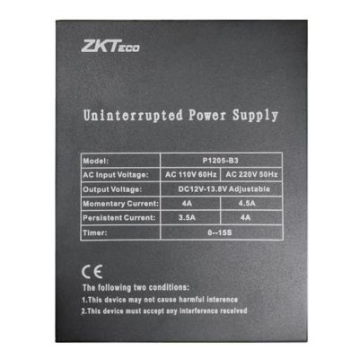 Bộ Lưu Điện Zkteco P1205-B3 12V5A Duy Trì 4A