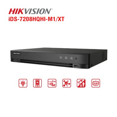 Đầu ghi 8 kênh Hikvision iDS-7208HQHI-M1/XT hỗ trợ âm thanh AI phát hiện người phương tiện hỗ trợ thêm 4 camera IP