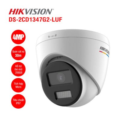 Camera IP Colorvu 2MP Hikvision DS-2CD1327G2-L Nhìn Đêm Có Màu POE