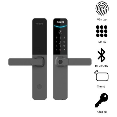[CHÍNH HÃNG] Khóa Cửa Điện Tử Philips DDL615-5HBS Quản Lý Từ Xa Trên Di Động - Hỗ Trợ Lắp Đặt HN ĐN HCM
